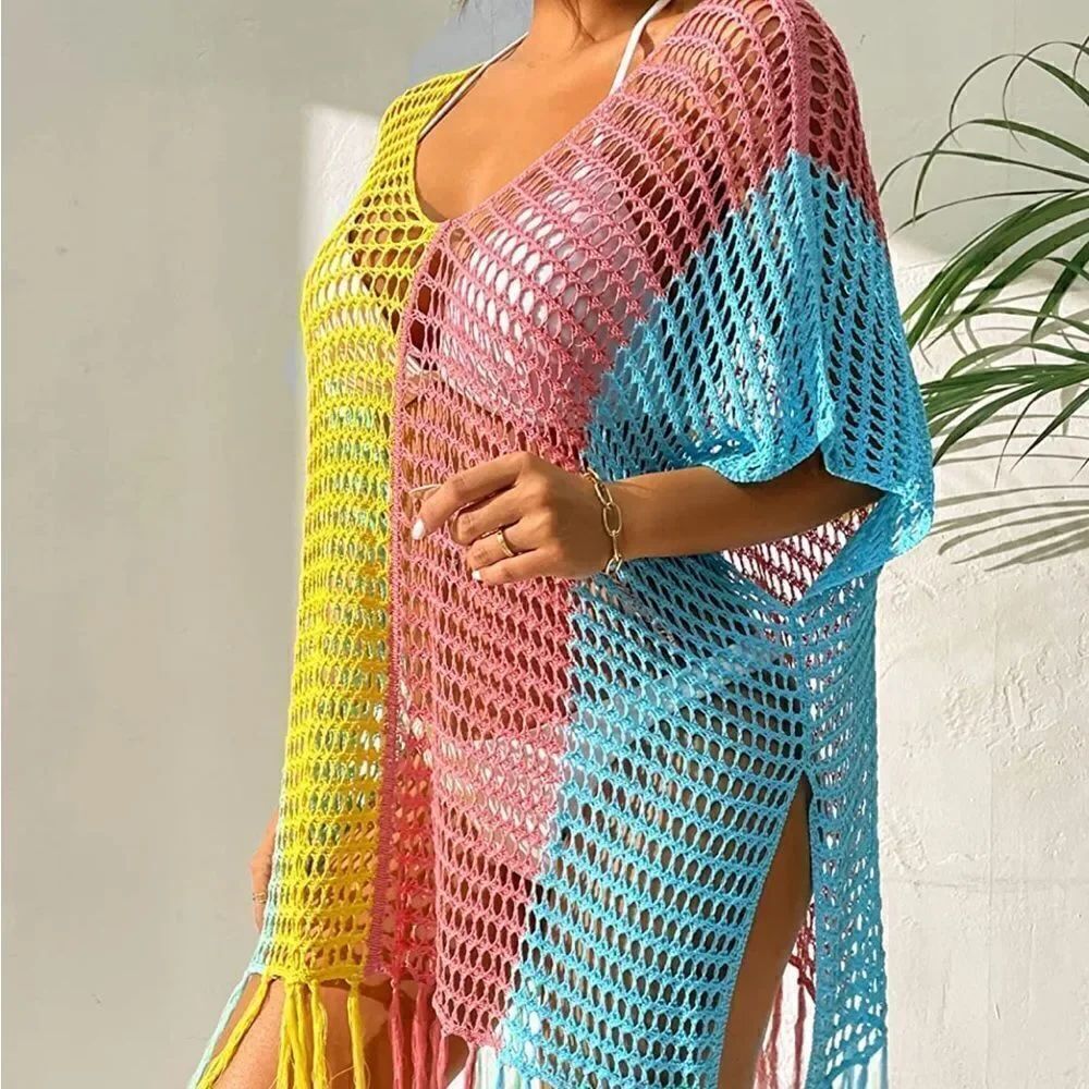 Pastel Crochet Beach Cover Up - Picture 2 of 6